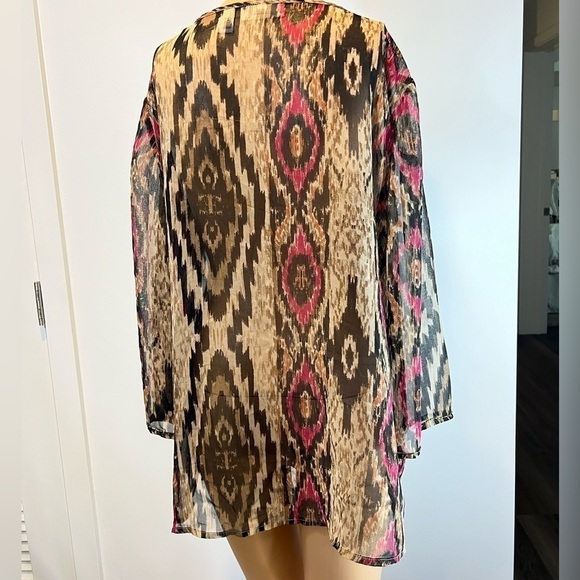 2/$25 3/$40 Chicos Pullover Tunic Top Geometric Sequin Boho Hippie Blouse - Picture 3 of 4